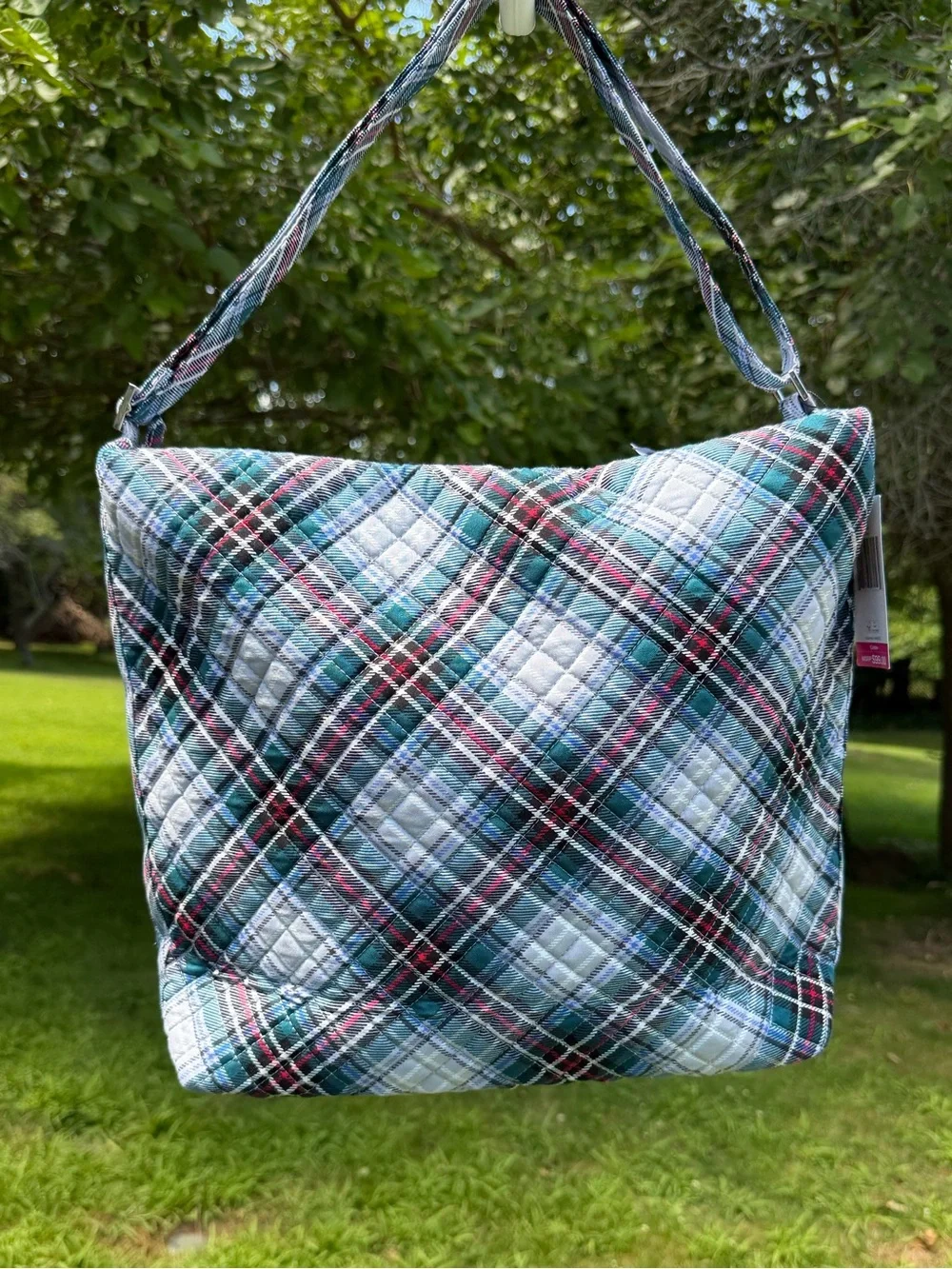 Vera Bradley Hobo Bag Snowy Plaid NWT Large Quilted Cotton Retired